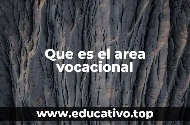 Que es el area vocacional