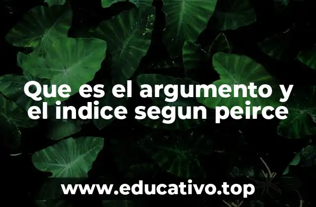 Que es el argumento y el indice segun peirce