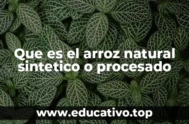 Que es el arroz natural sintetico o procesado