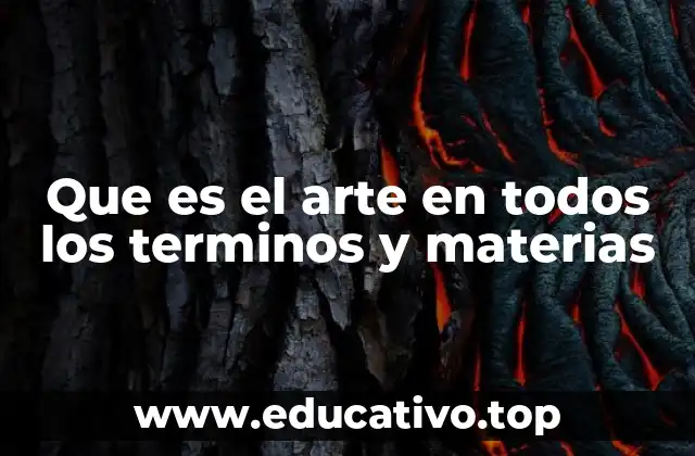 Que es el arte en todos los terminos y materias