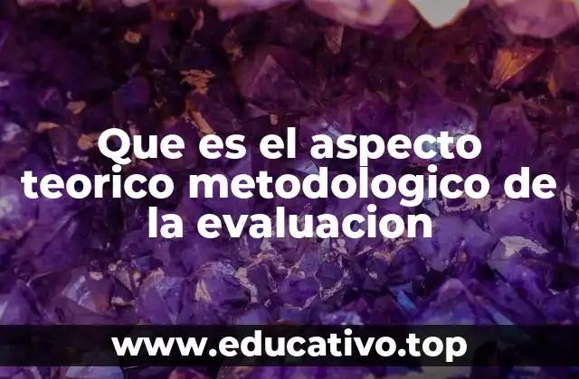 Que es el aspecto teorico metodologico de la evaluacion