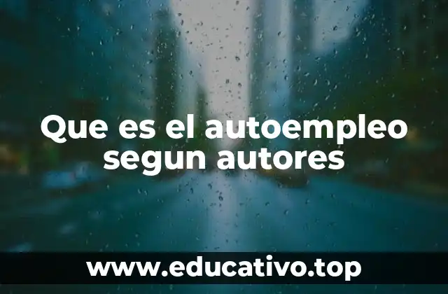 Que es el autoempleo segun autores