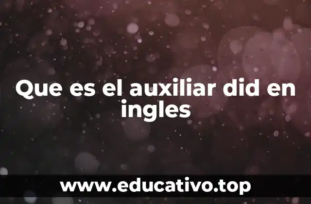 Que es el auxiliar did en ingles