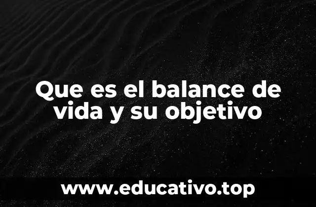 Que es el balance de vida y su objetivo
