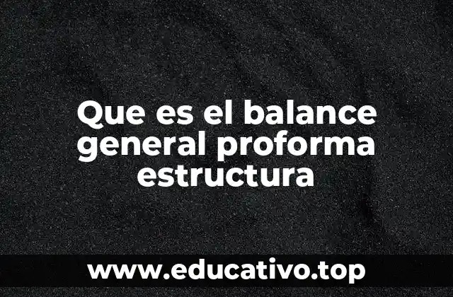 Que es el balance general proforma estructura