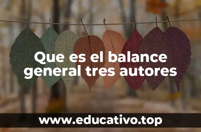 Que es el balance general tres autores