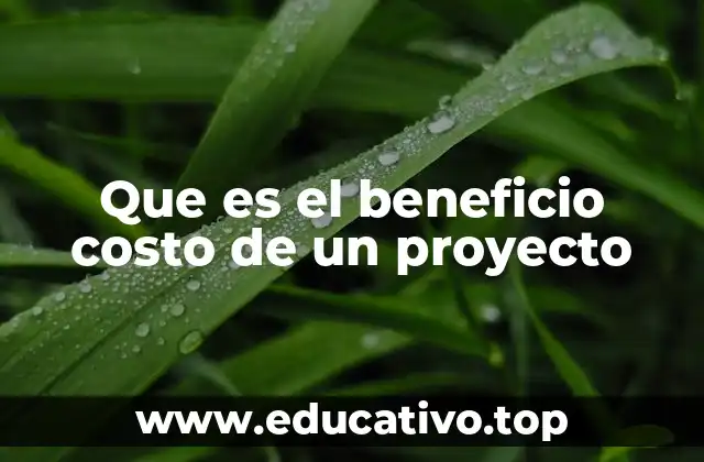 Que es el beneficio costo de un proyecto