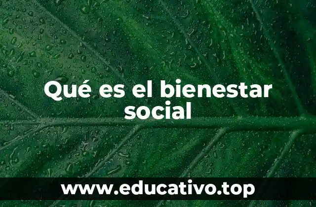 Qué es el bienestar social