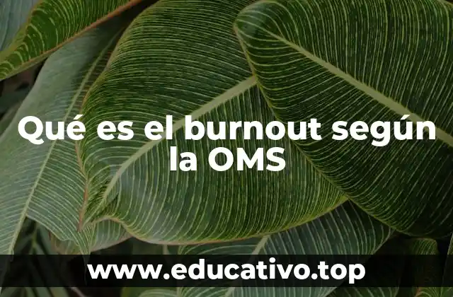 Qué es el burnout según la OMS