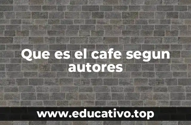 Que es el cafe segun autores