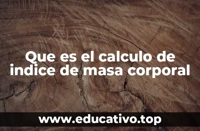 Que es el calculo de indice de masa corporal