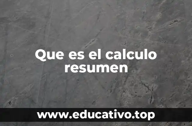 Que es el calculo resumen