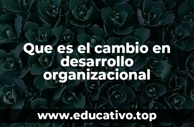 Que es el cambio en desarrollo organizacional