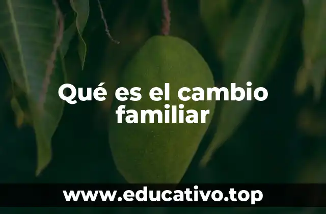Qué es el cambio familiar