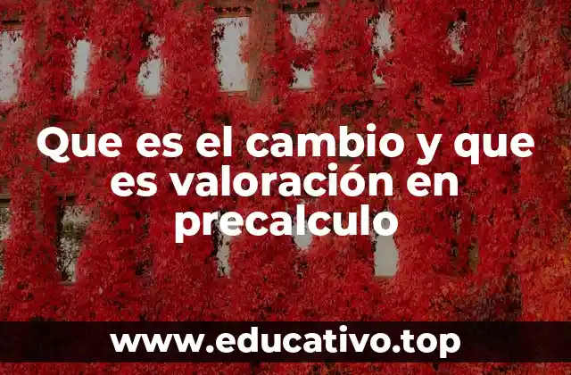 Que es el cambio y que es valoración en precalculo