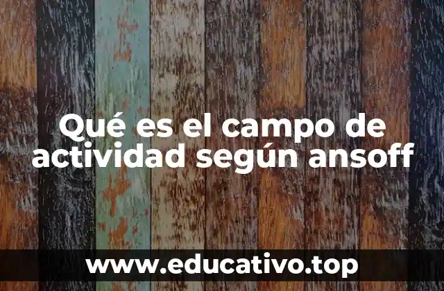 Qué es el campo de actividad según ansoff