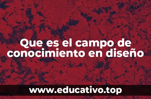 Que es el campo de conocimiento en diseño