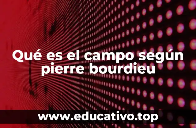 Qué es el campo según pierre bourdieu
