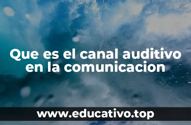 Que es el canal auditivo en la comunicacion