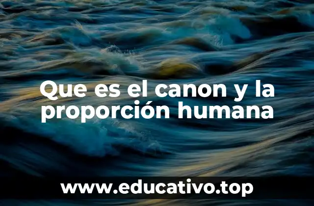 Que es el canon y la proporción humana