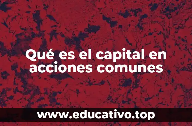 Qué es el capital en acciones comunes