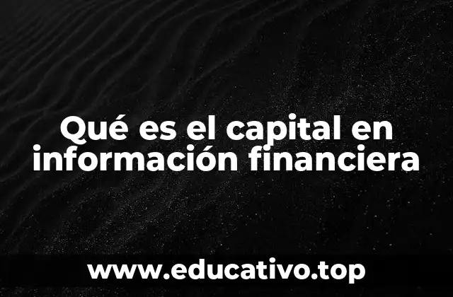 Qué es el capital en información financiera