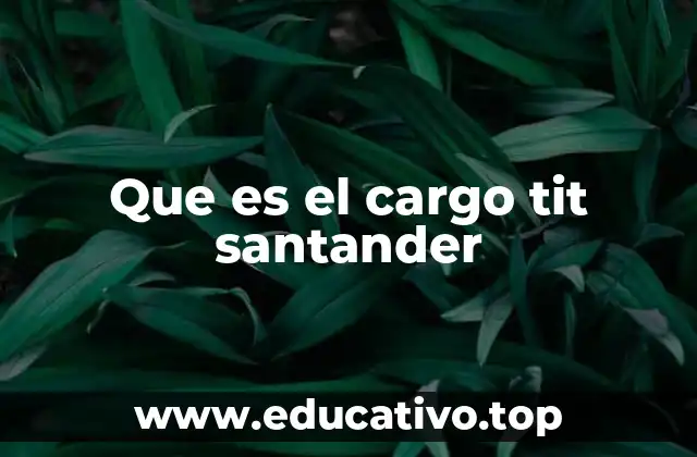 Que es el cargo tit santander