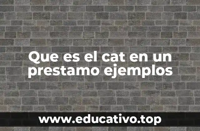 Que es el cat en un prestamo ejemplos