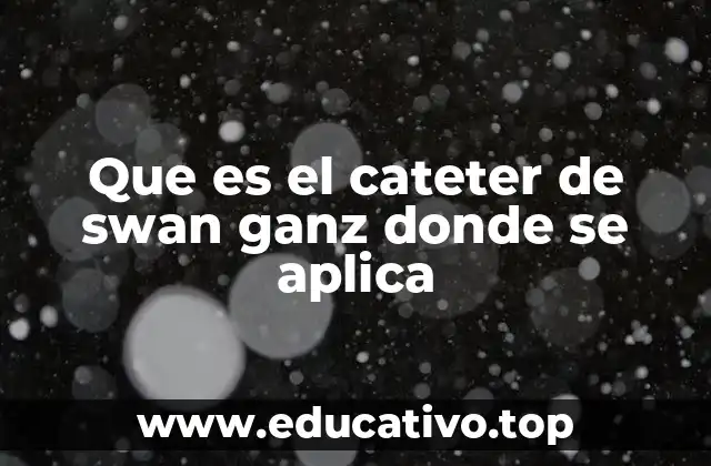 Que es el cateter de swan ganz donde se aplica