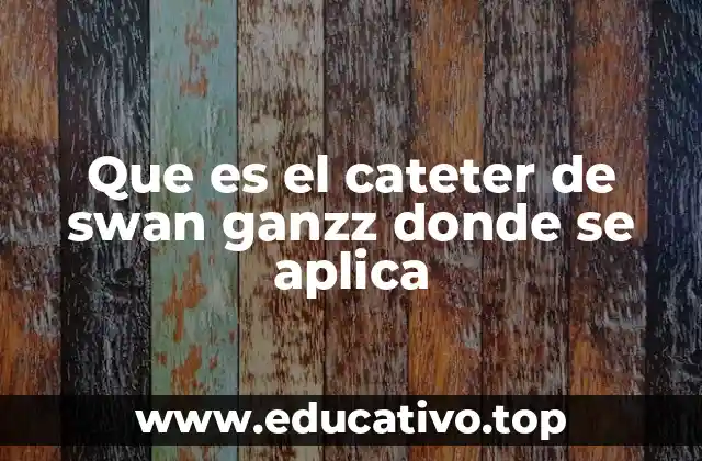 Que es el cateter de swan ganzz donde se aplica