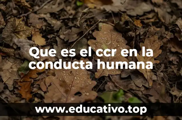 Que es el ccr en la conducta humana