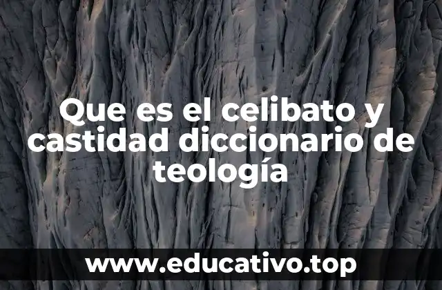 Que es el celibato y castidad diccionario de teología