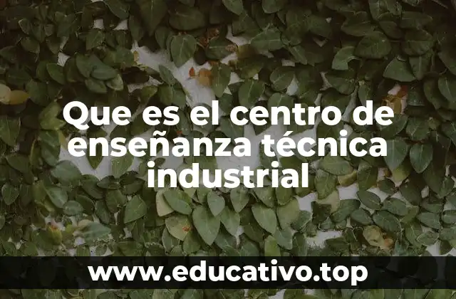 Que es el centro de enseñanza técnica industrial