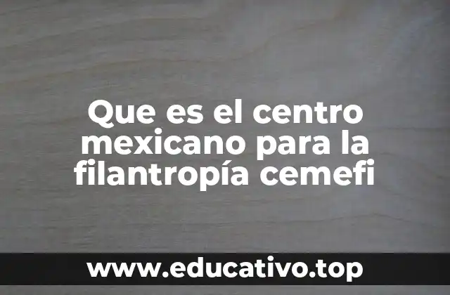 Que es el centro mexicano para la filantropía cemefi