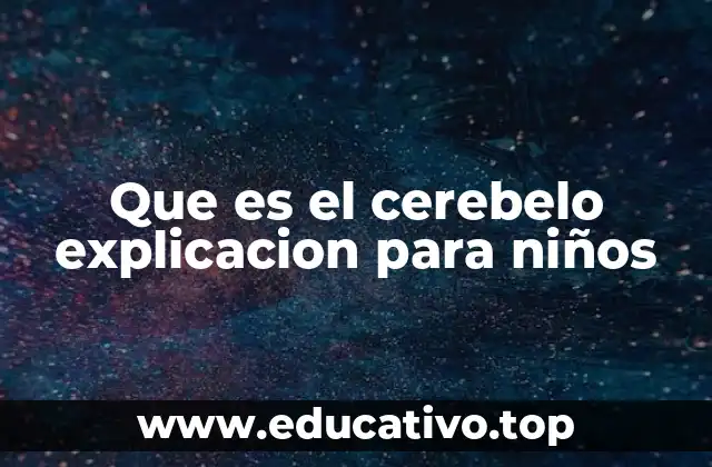 Que es el cerebelo explicacion para niños