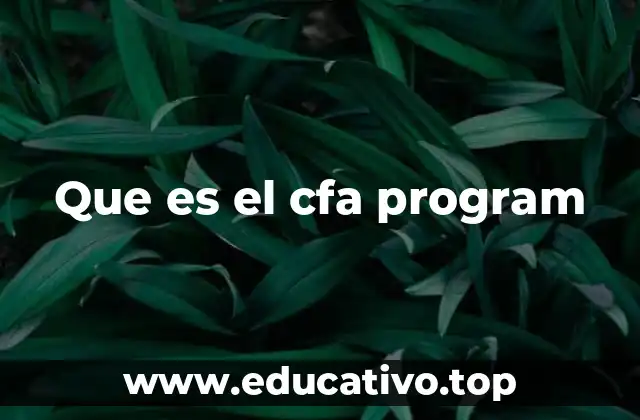 Que es el cfa program