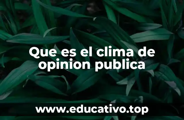 Que es el clima de opinion publica