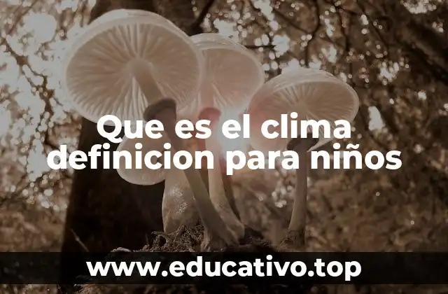 Que es el clima definicion para niños