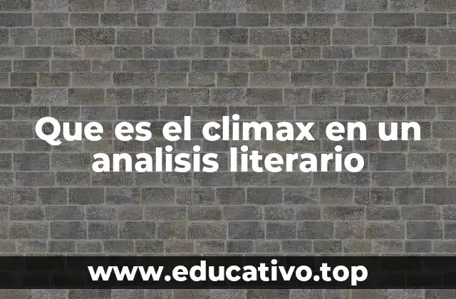 Que es el climax en un analisis literario