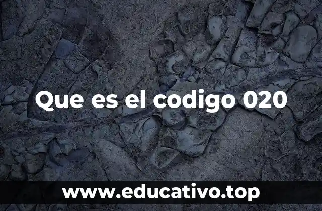 Que es el codigo 020