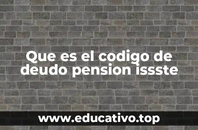 Que es el codigo de deudo pension issste