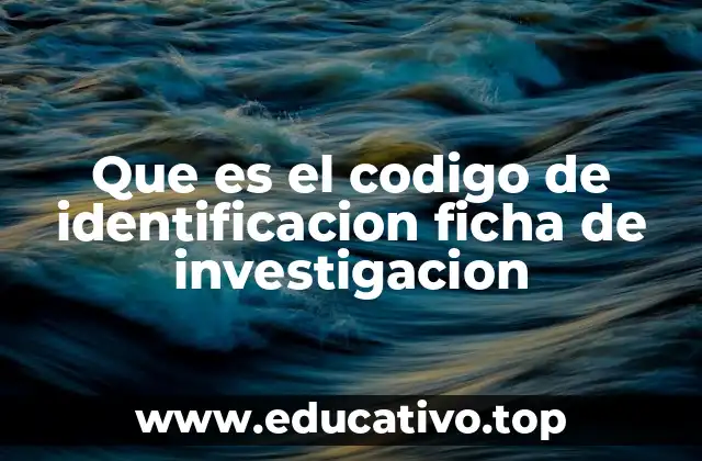Que es el codigo de identificacion ficha de investigacion