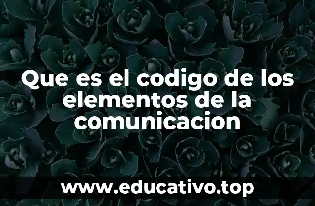 Que es el codigo de los elementos de la comunicacion