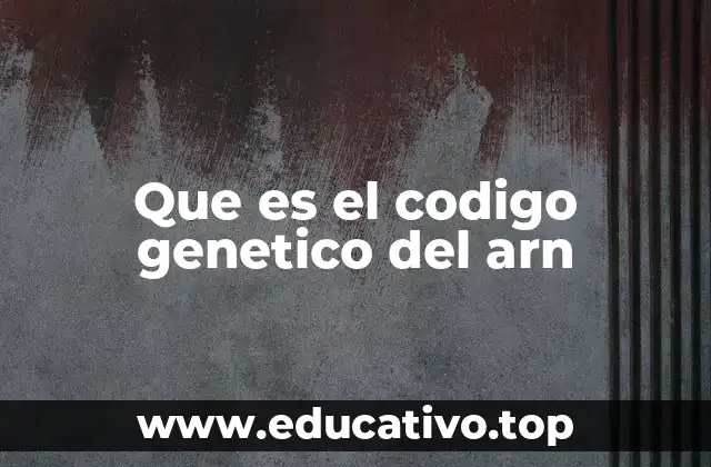 Que es el codigo genetico del arn
