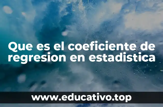 Que es el coeficiente de regresion en estadistica