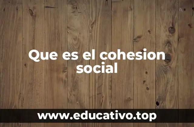 Que es el cohesion social
