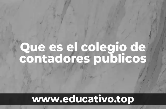 Que es el colegio de contadores publicos