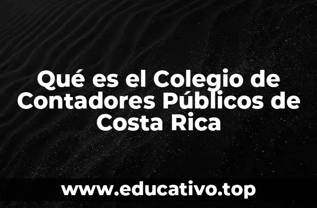Qué es el Colegio de Contadores Públicos de Costa Rica