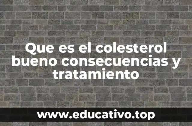Que es el colesterol bueno consecuencias y tratamiento