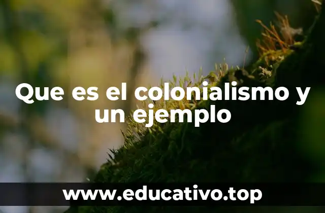 Que es el colonialismo y un ejemplo
